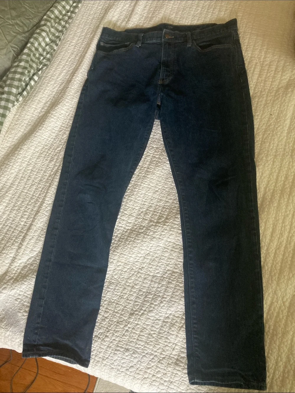 J. Crew Men's Athletic Slim Straight Dark Blue Jeans